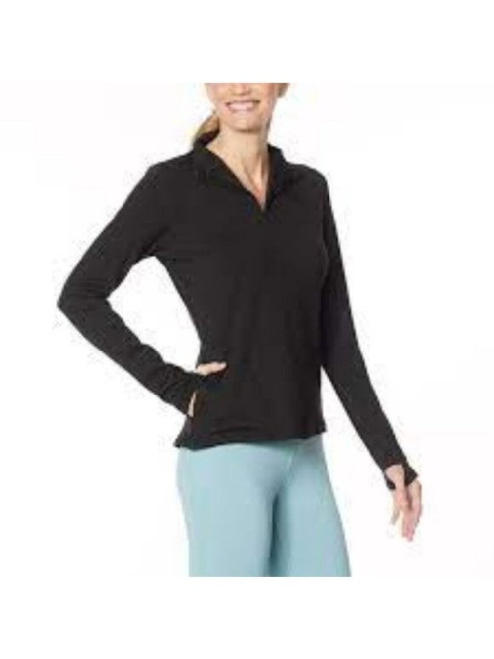 Shadow Sport Pullover Womens Size Medium Black Long Sleeve Activewear NEW